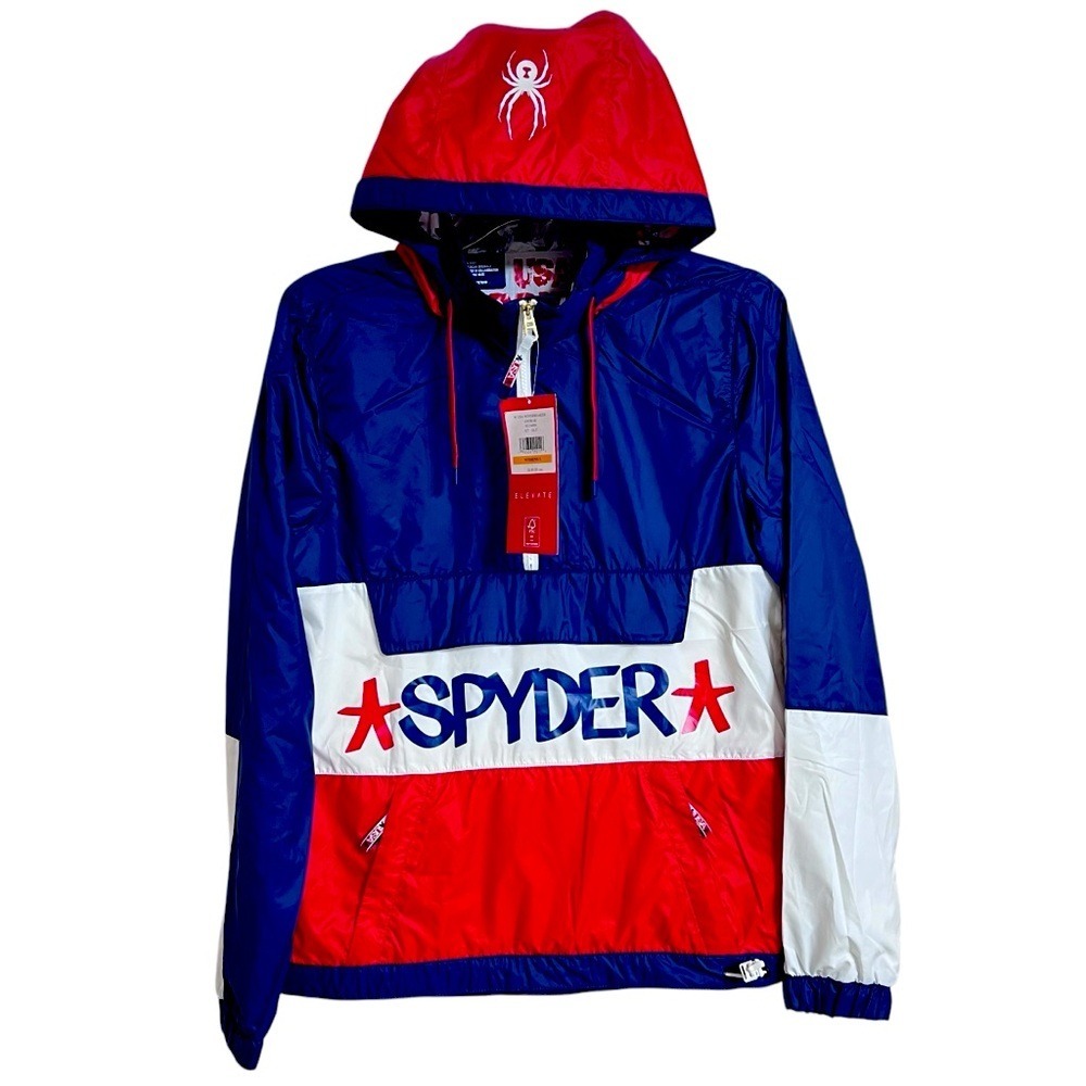 USA Spyder Eric Haze Anorak Hooded Windbreaker Half Zip Jacket